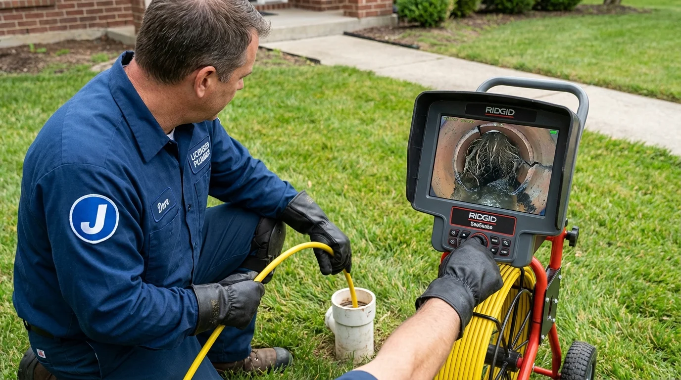 Sewer camera inspection being performed by Johns Plumbing LLC in Minot