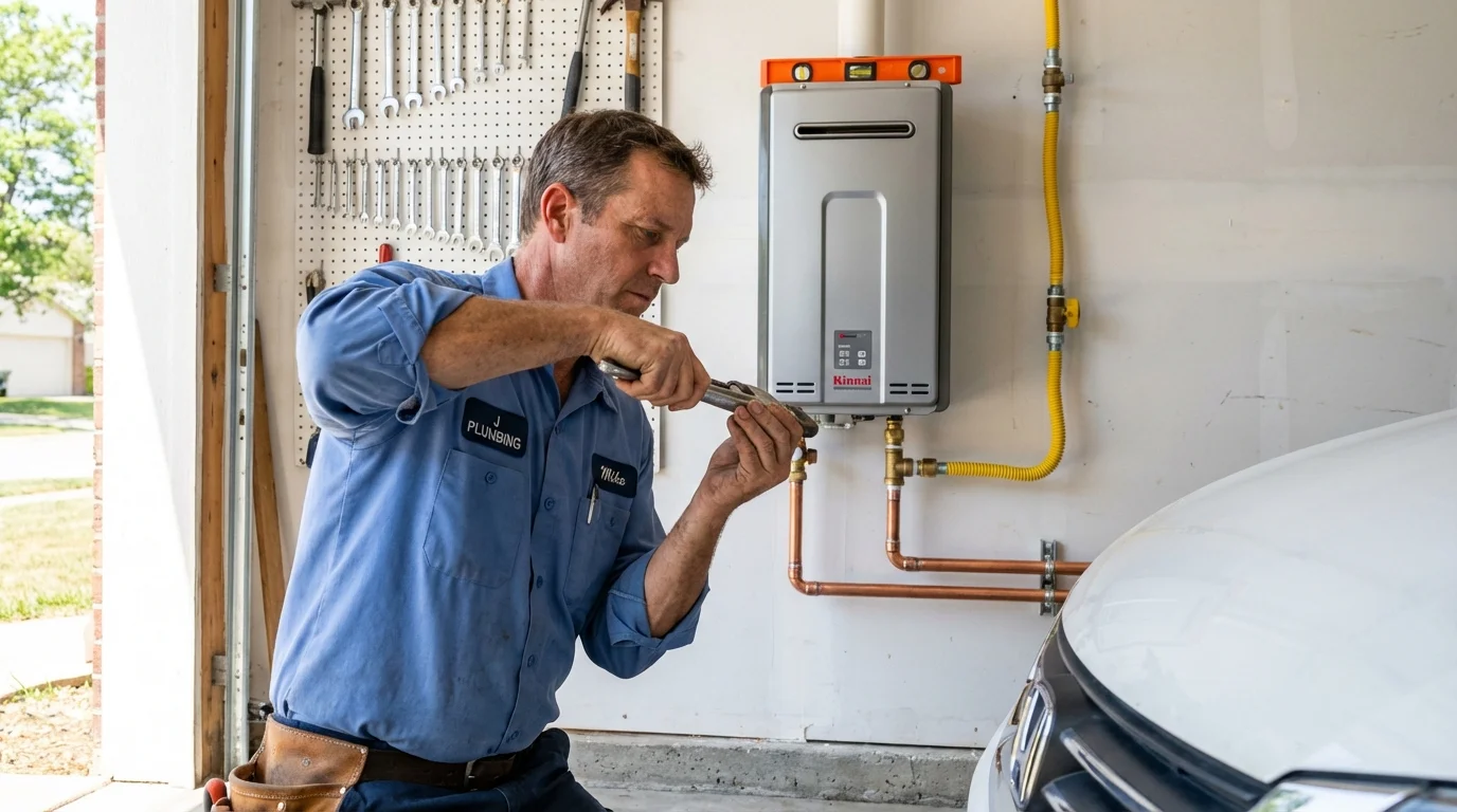 Tankless water heater installation by a Johns Plumbing LLC plumber in Minot